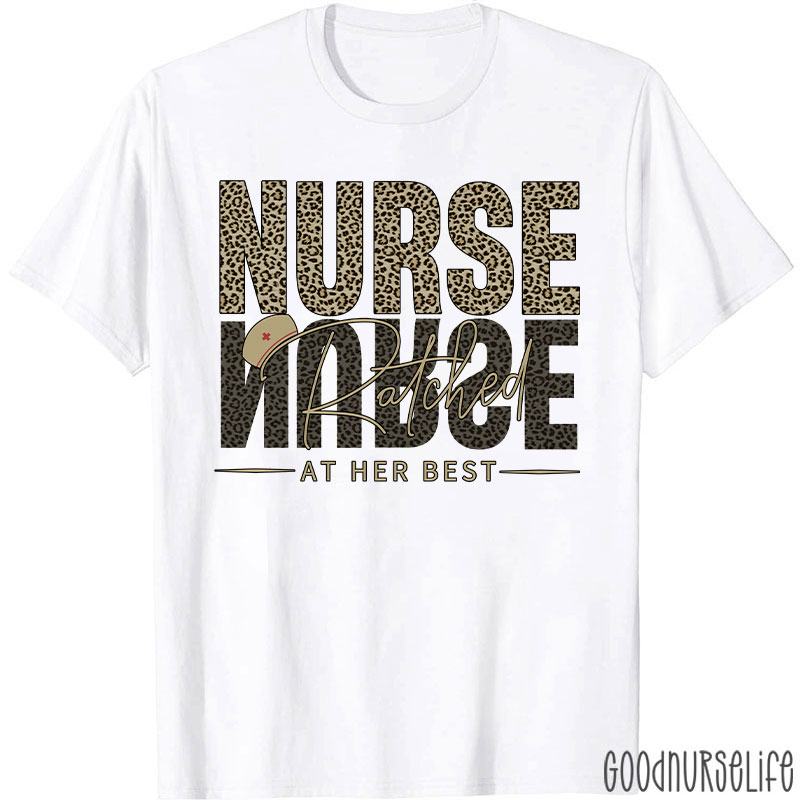 Leopard Pattern Nurse Ratched Quote Nurse T-Shirt