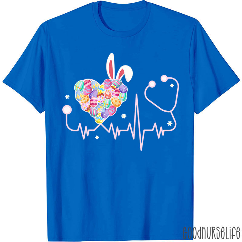 Easter Heart Bunny Stethoscope Nurse T-Shirt