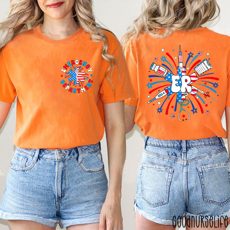 Funny ER Nurse Emergency Department Nurse Two Sided T-Shirt