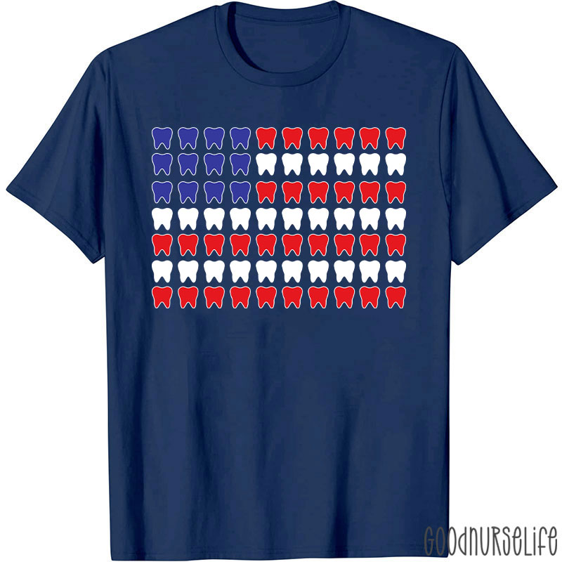 4Th Of July Hygienist Patriotic Tooth T-Shirt