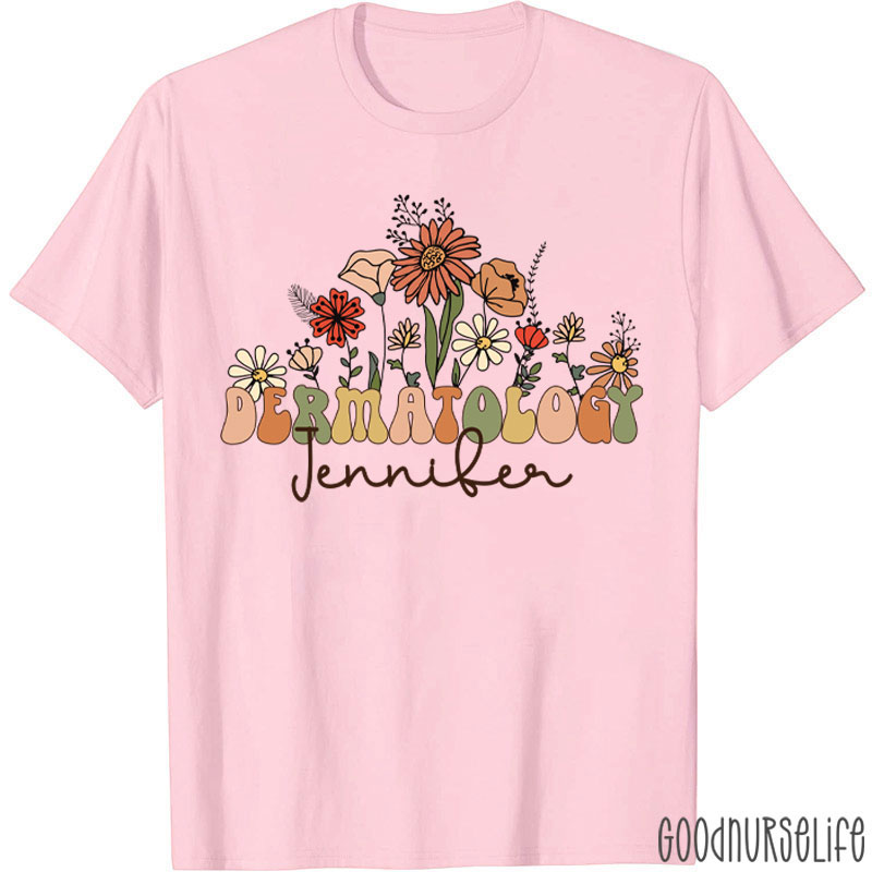 Personalized Name Dermatology Nurse T-shirt