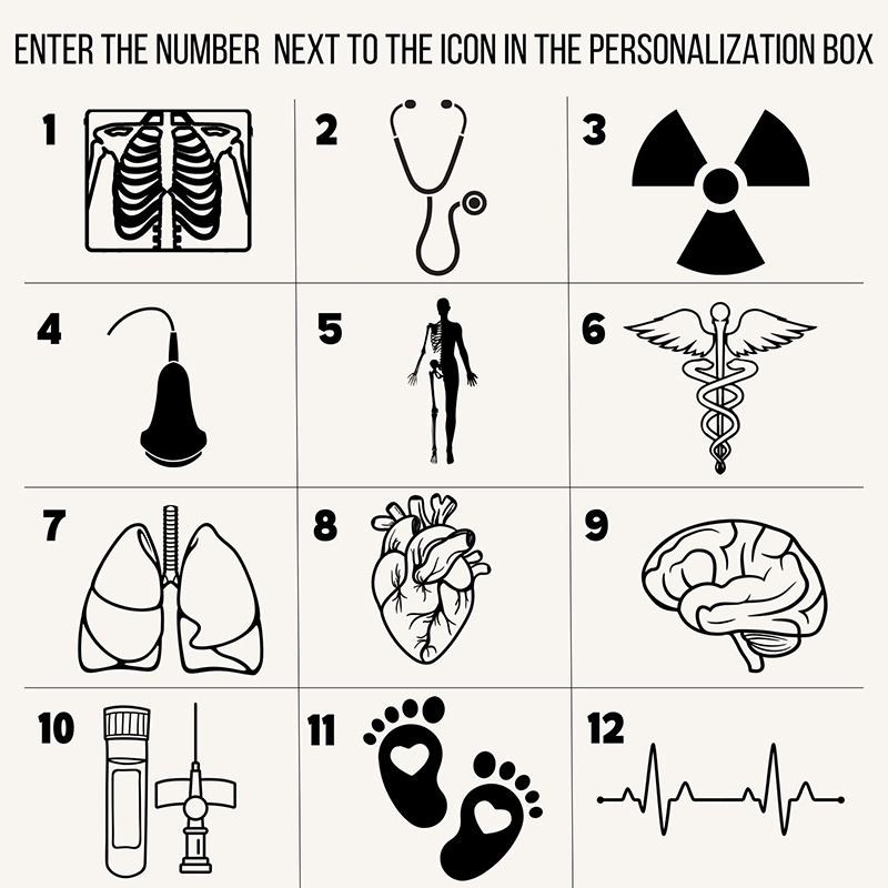 Personalized Medical Symbols Nurse Two Sided T-Shirt