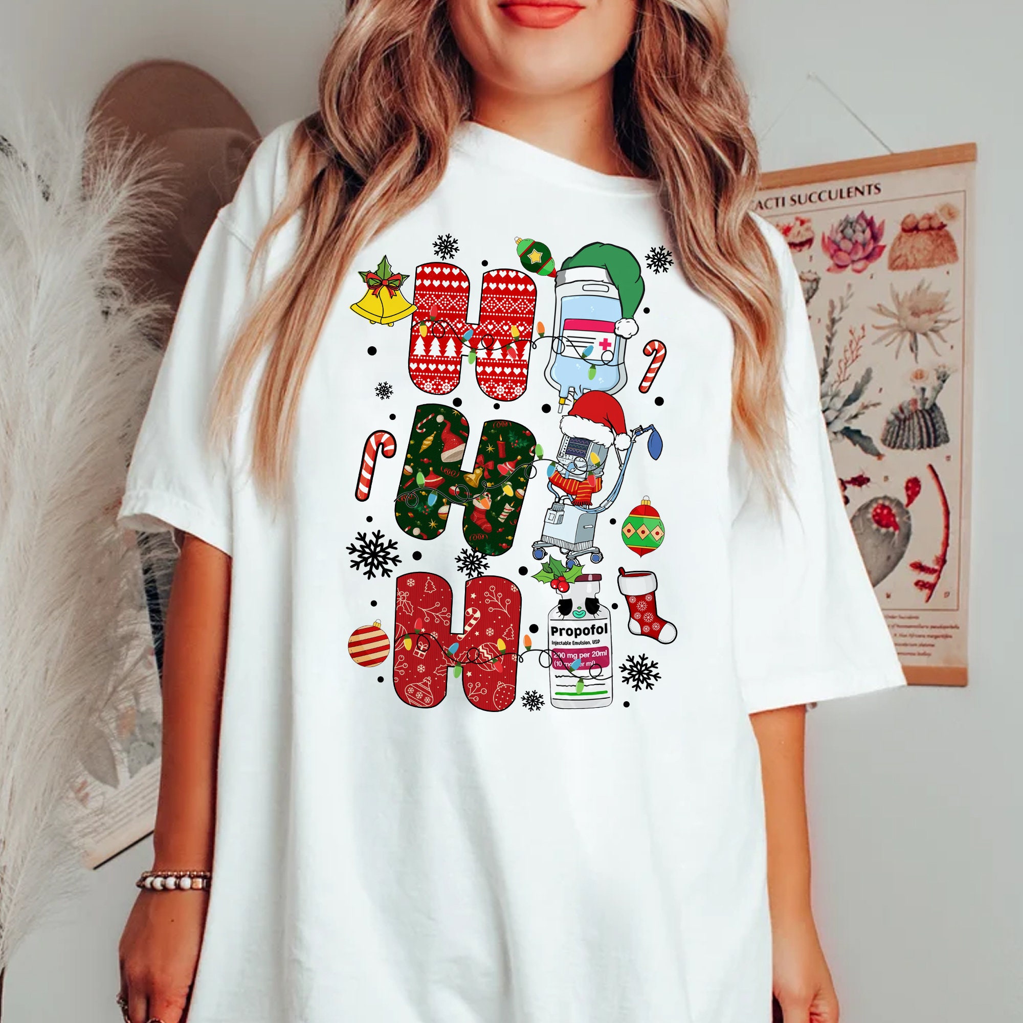 Ho Ho Ho Christmas Nurse T-Shirt