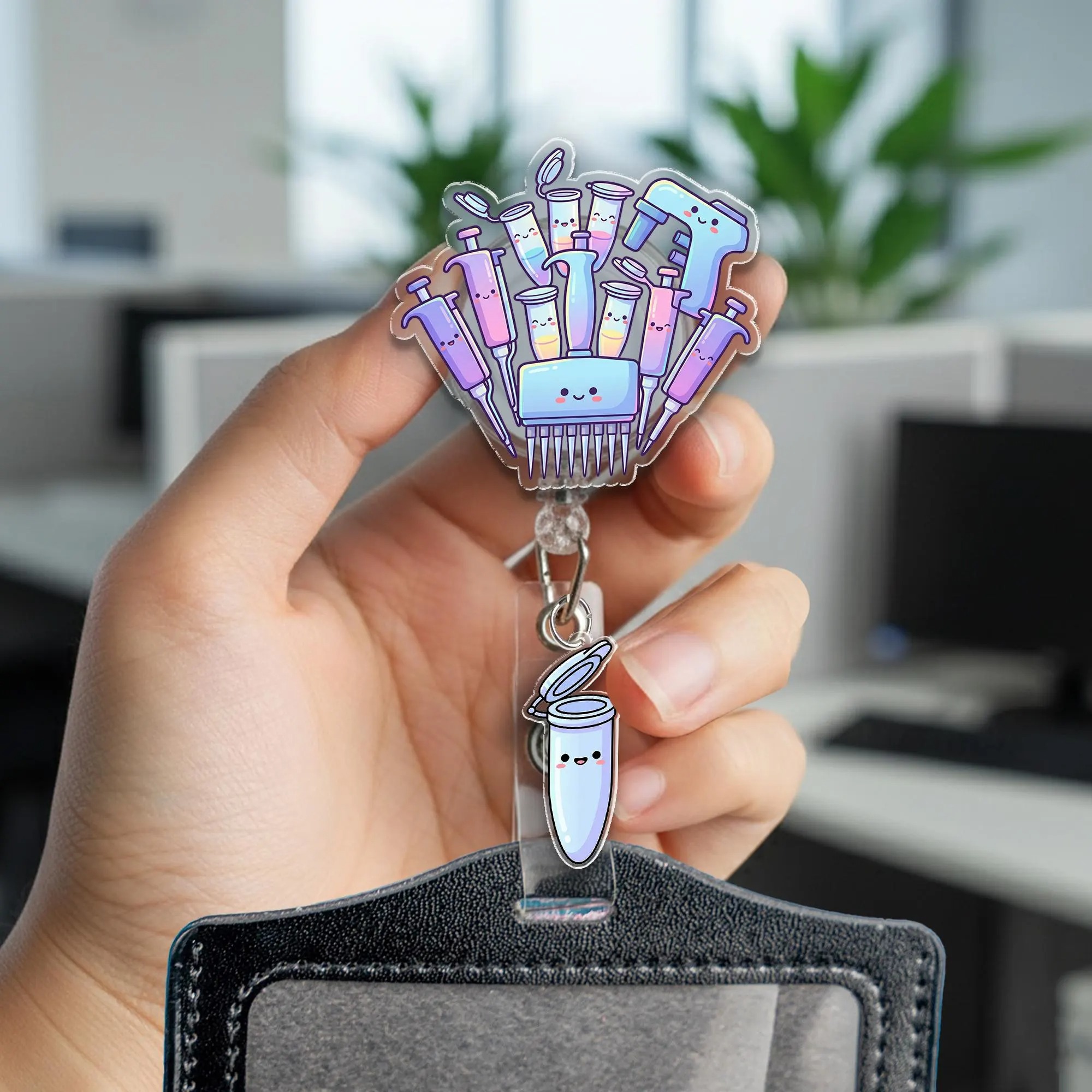 Keep On Pipetting Laboratory Badge Reel