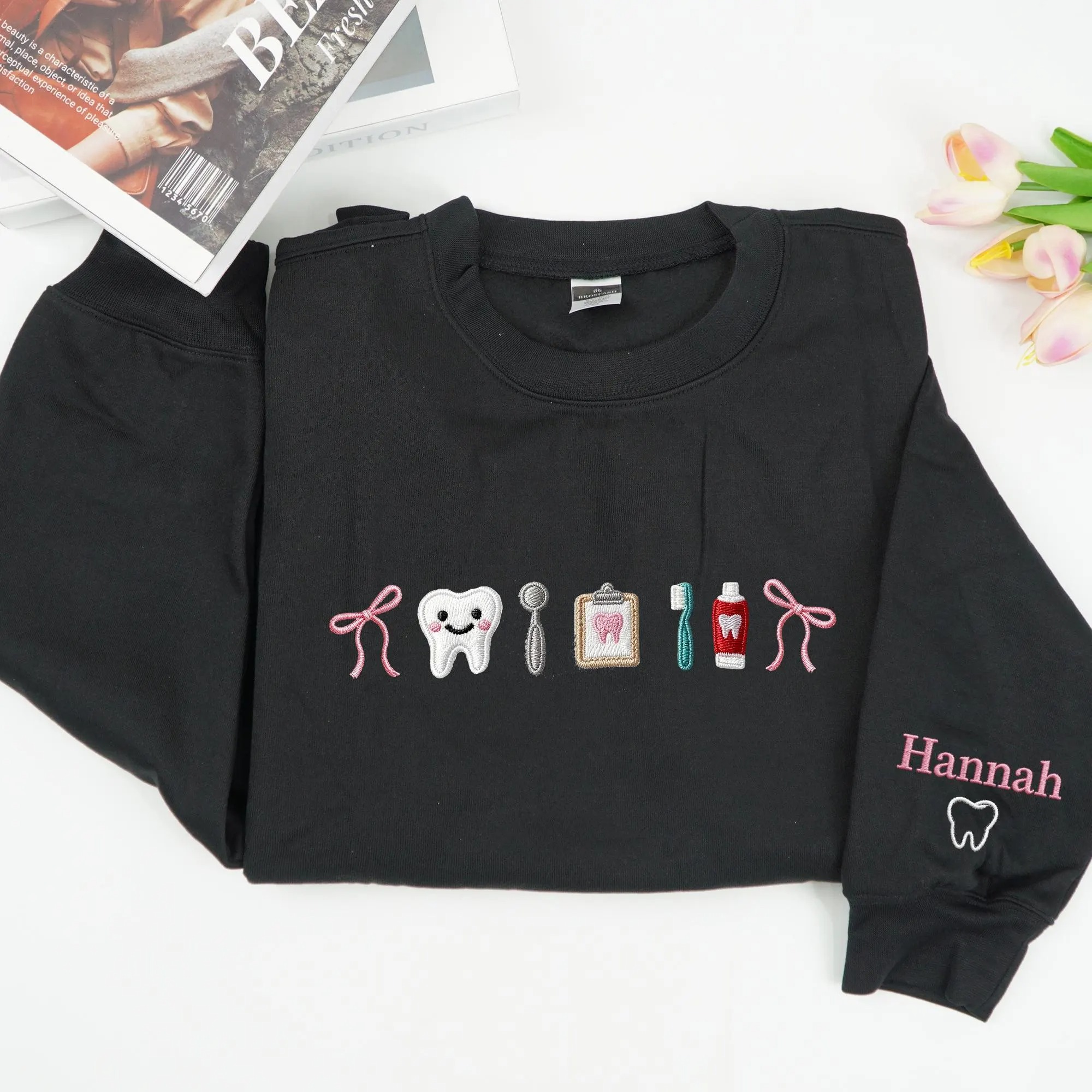 Embroidered Personalized Name Brush Your Teeth Sweatshirt