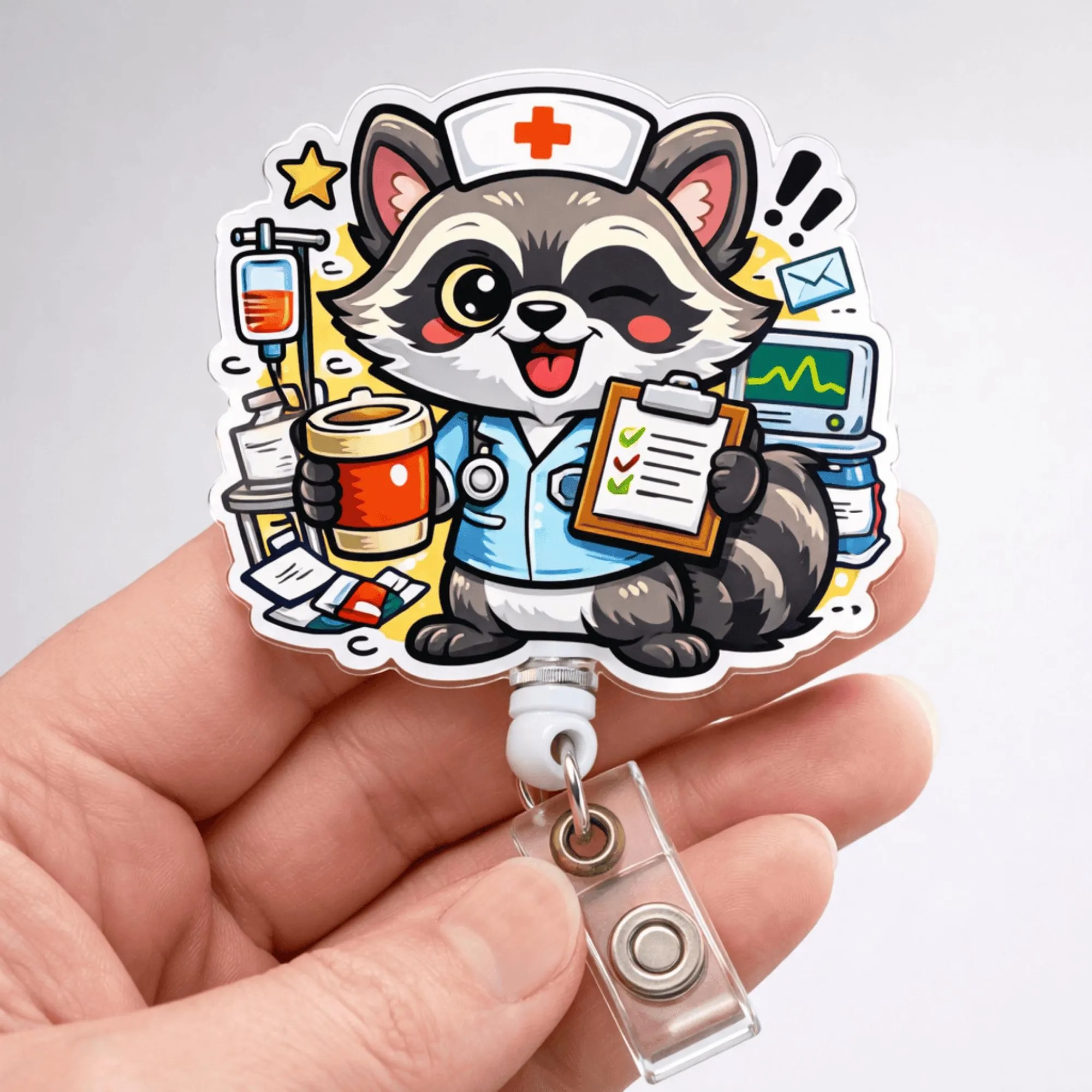 Cute Various Animals Nurse Badge Reel