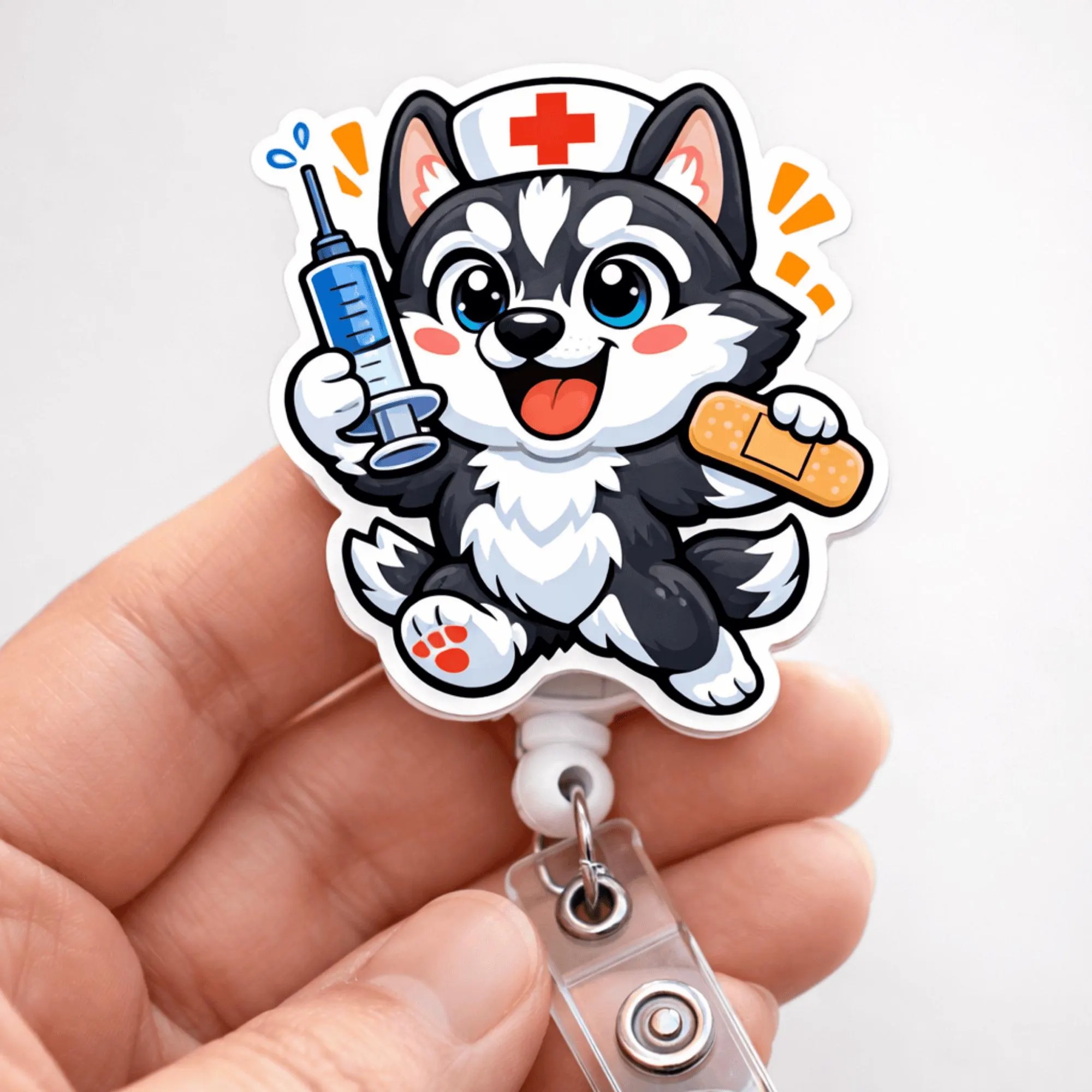 Cute Various Animals Nurse Badge Reel