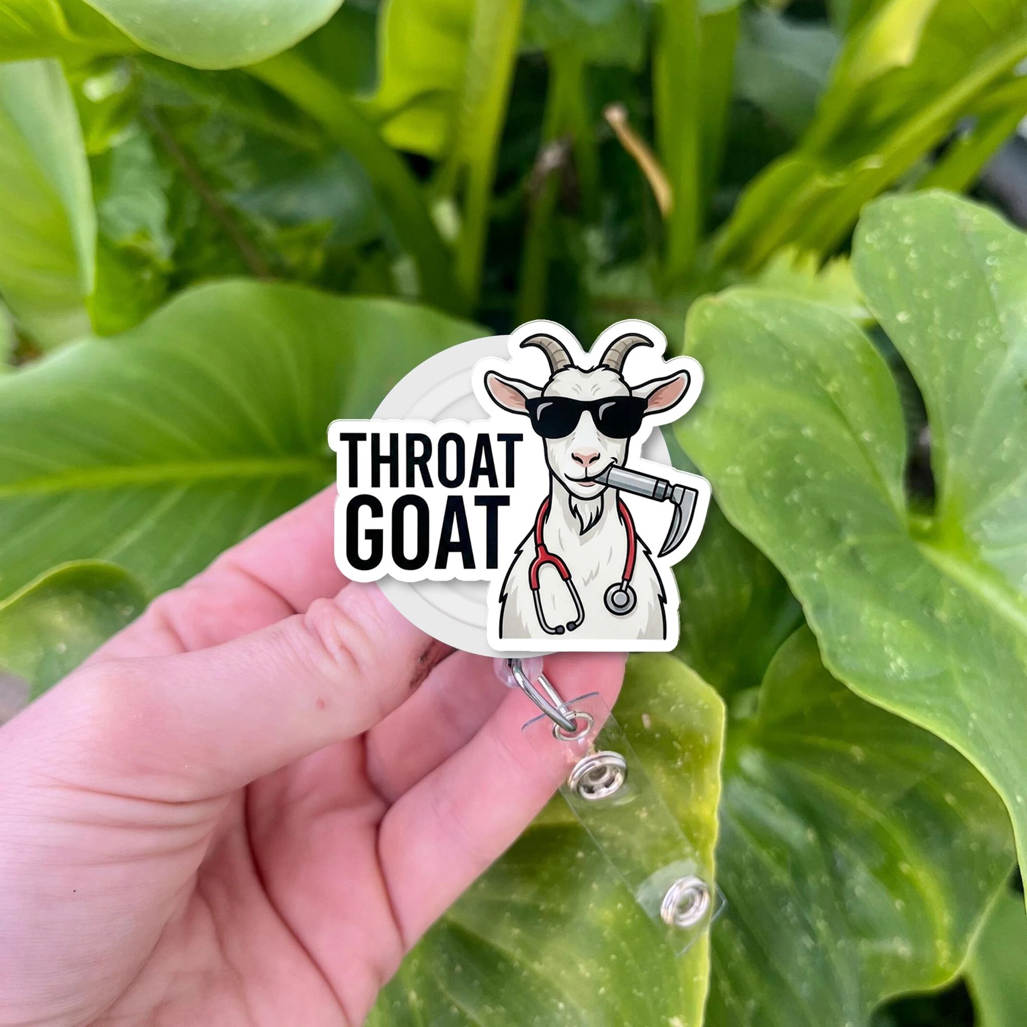 Throat Goat Badge Reel