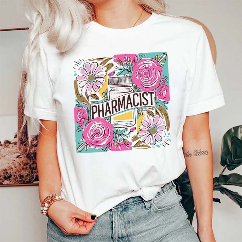Pharmacist Flower Nurse T-Shirt