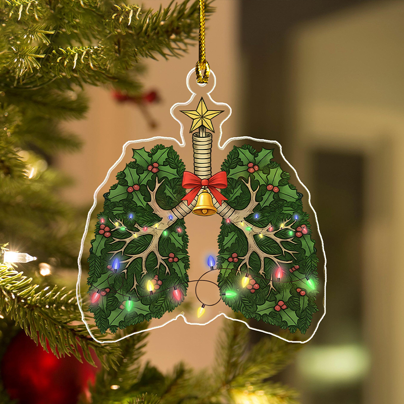 Respiratory Therapist Christmas Lung Acrylic Christmas Ornament
