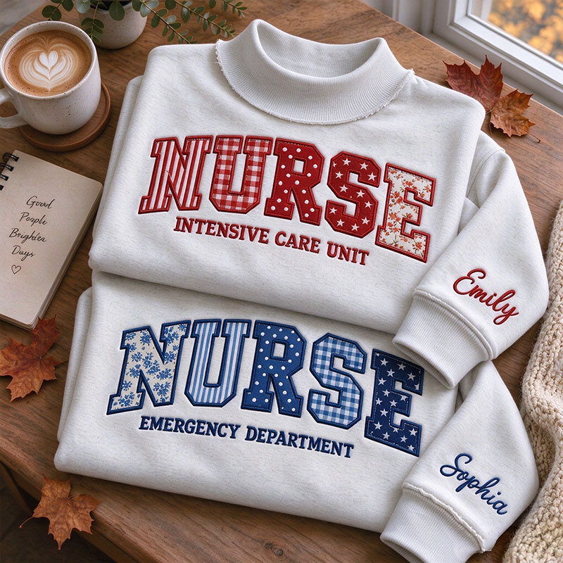 Personalized Name And Job Title Patch Double-Sided Collar Reversible Mockneck