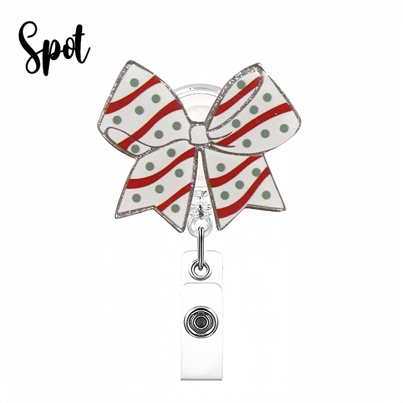 Glitter Bow Nurse Badge Reel