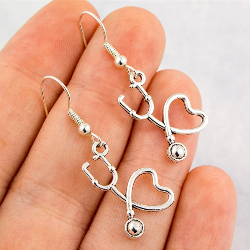 Stethoscope Nurse Metal Earrings