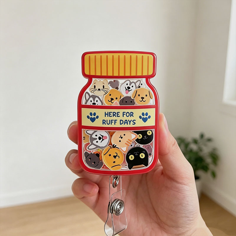 Here For Ruff Days Shaker Badge Reel