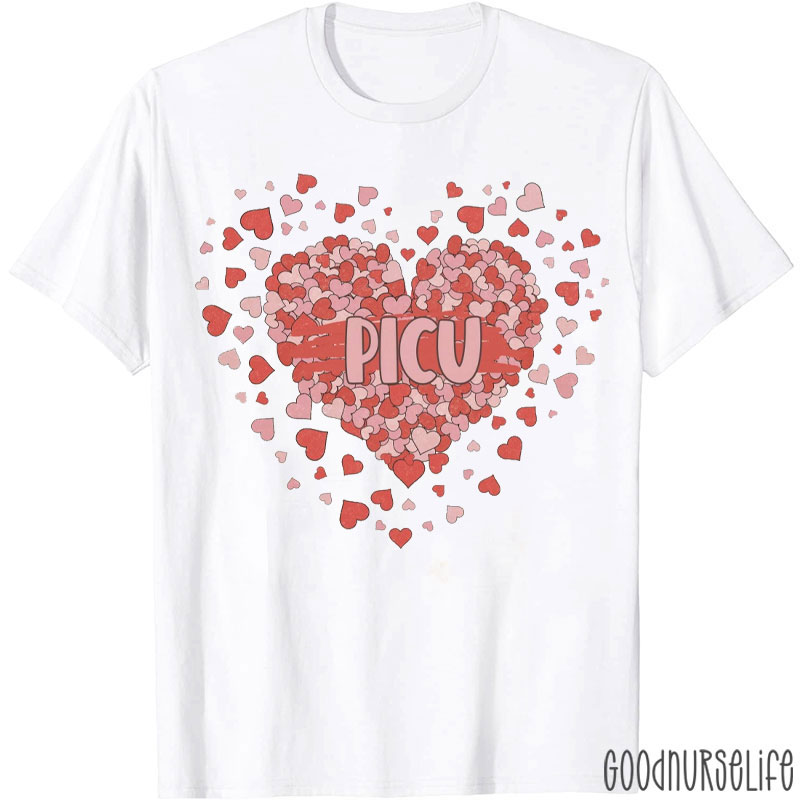 Personalized Splash Heart Department Nurse T-Shirt