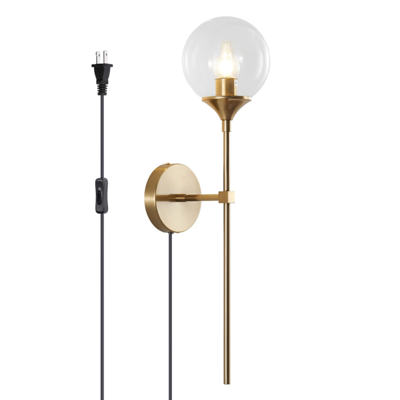 Gold Wall Light Fixtures with Plug In Cord