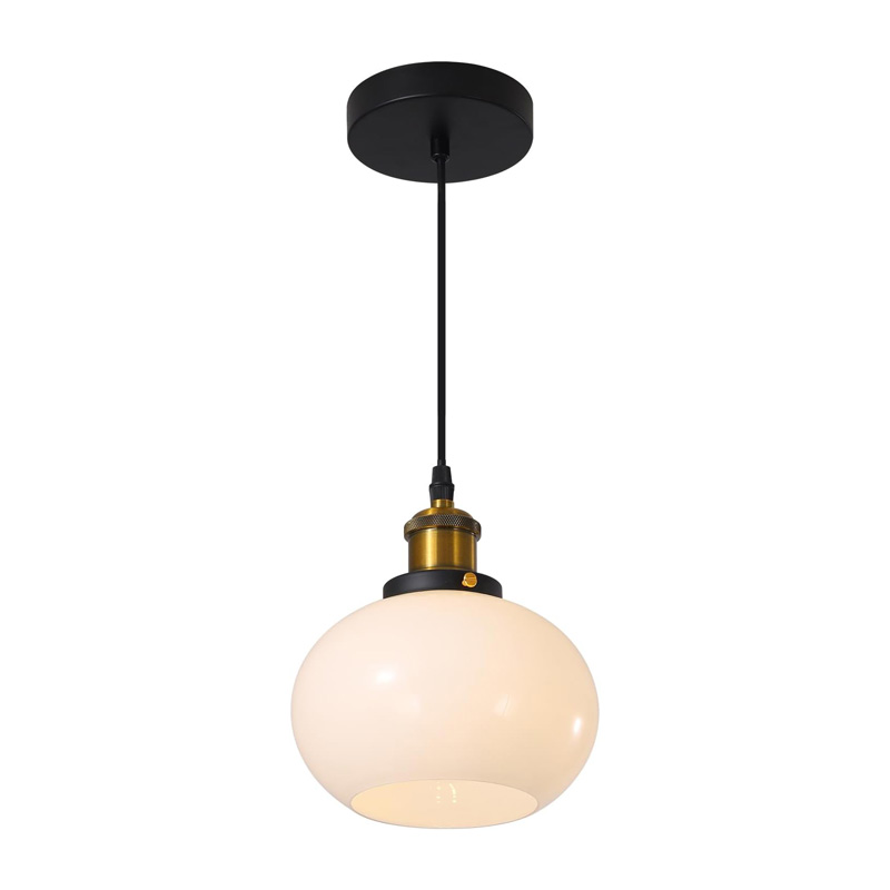 KCO Mid Century Large Glass Pendant Light with Adjustable Cord (L7156)