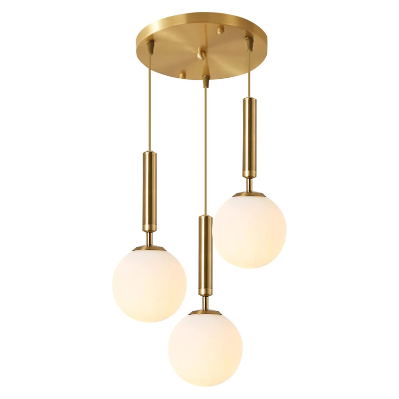 KCO Flexible 3 Lights Pendant Light with White Globes for Kitchen Island (L7159)