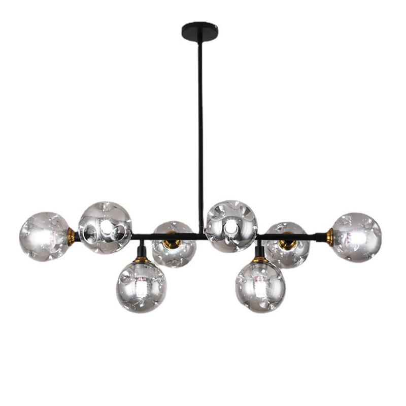 KCO Single Rod Recessed Irregular Lampshade Chandelier With 8 Lights (L7154)