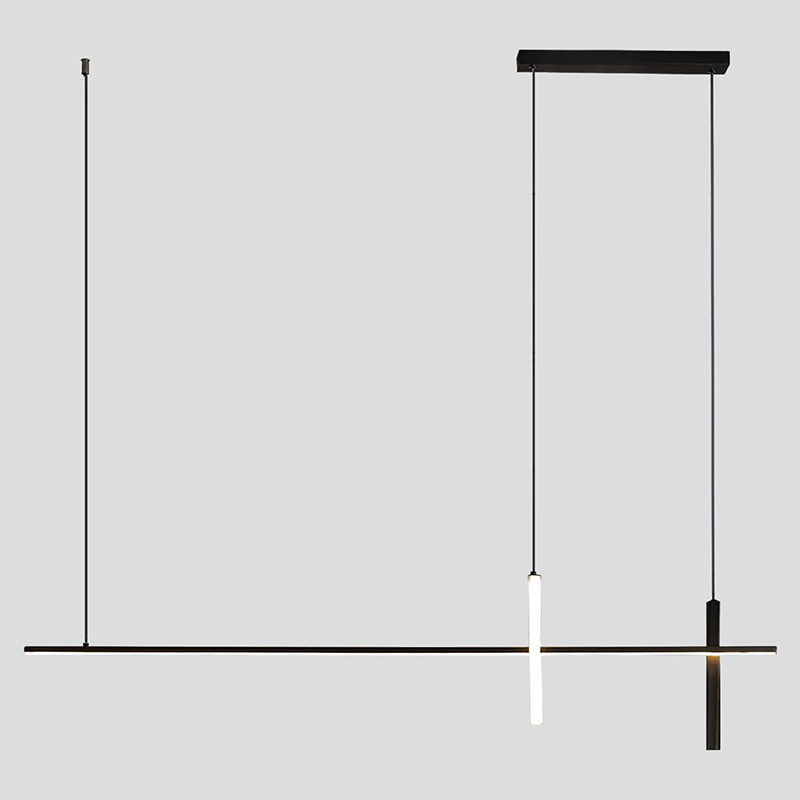 KCO Modern Dimmable LED Linear Matte Black Chandelier (L7164)