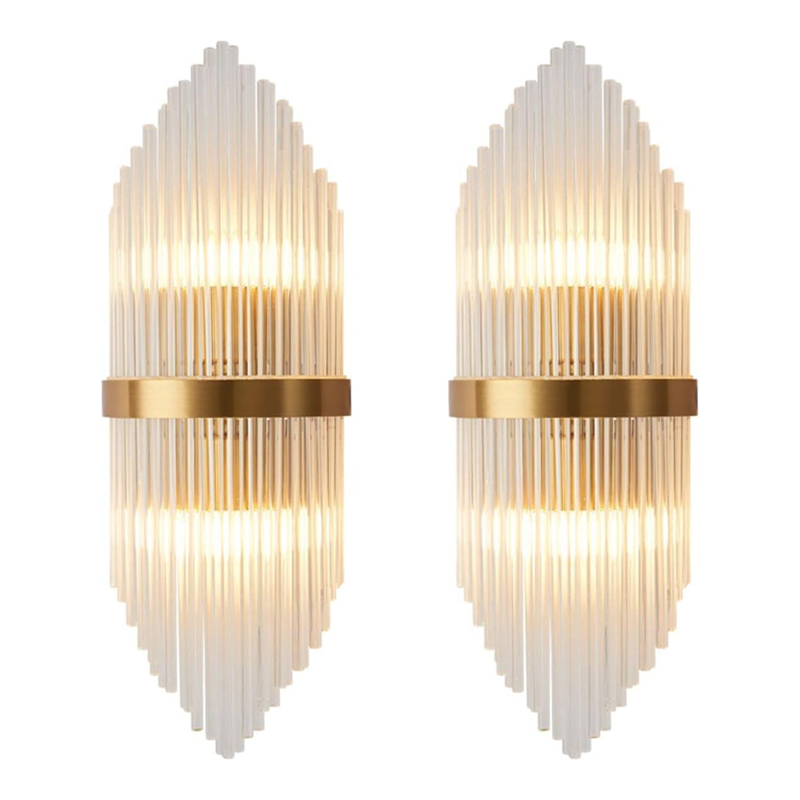 Modern Gold Crystal Wall Sconce 2 Pack (W8030)