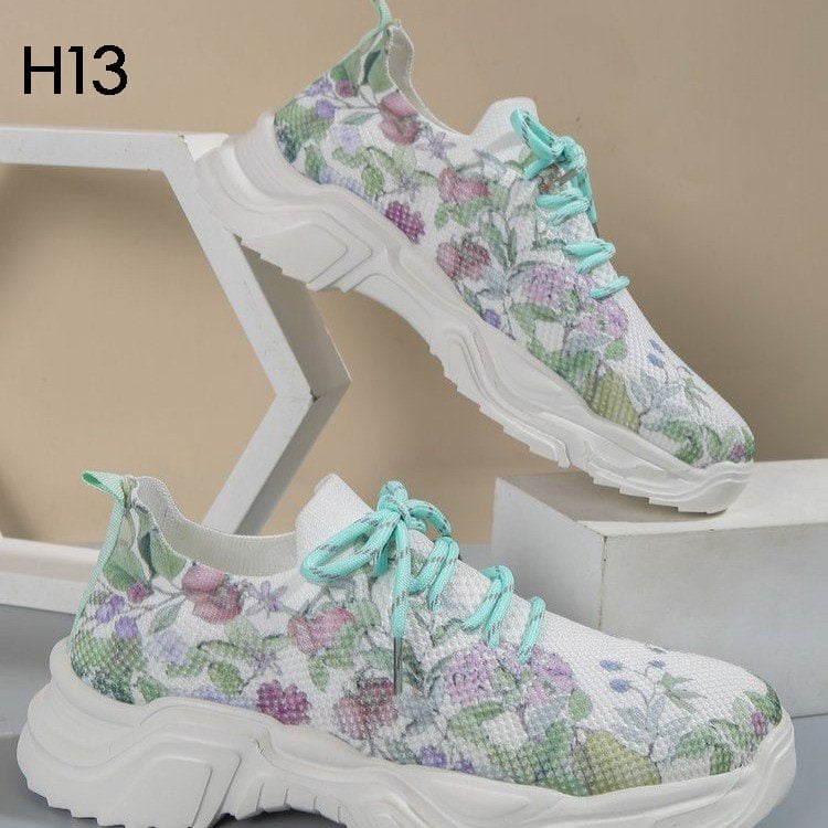 🔥HOT SALE 50 % OFF  — Floral Print Lace-up Breathable Orthopedic Sneakers