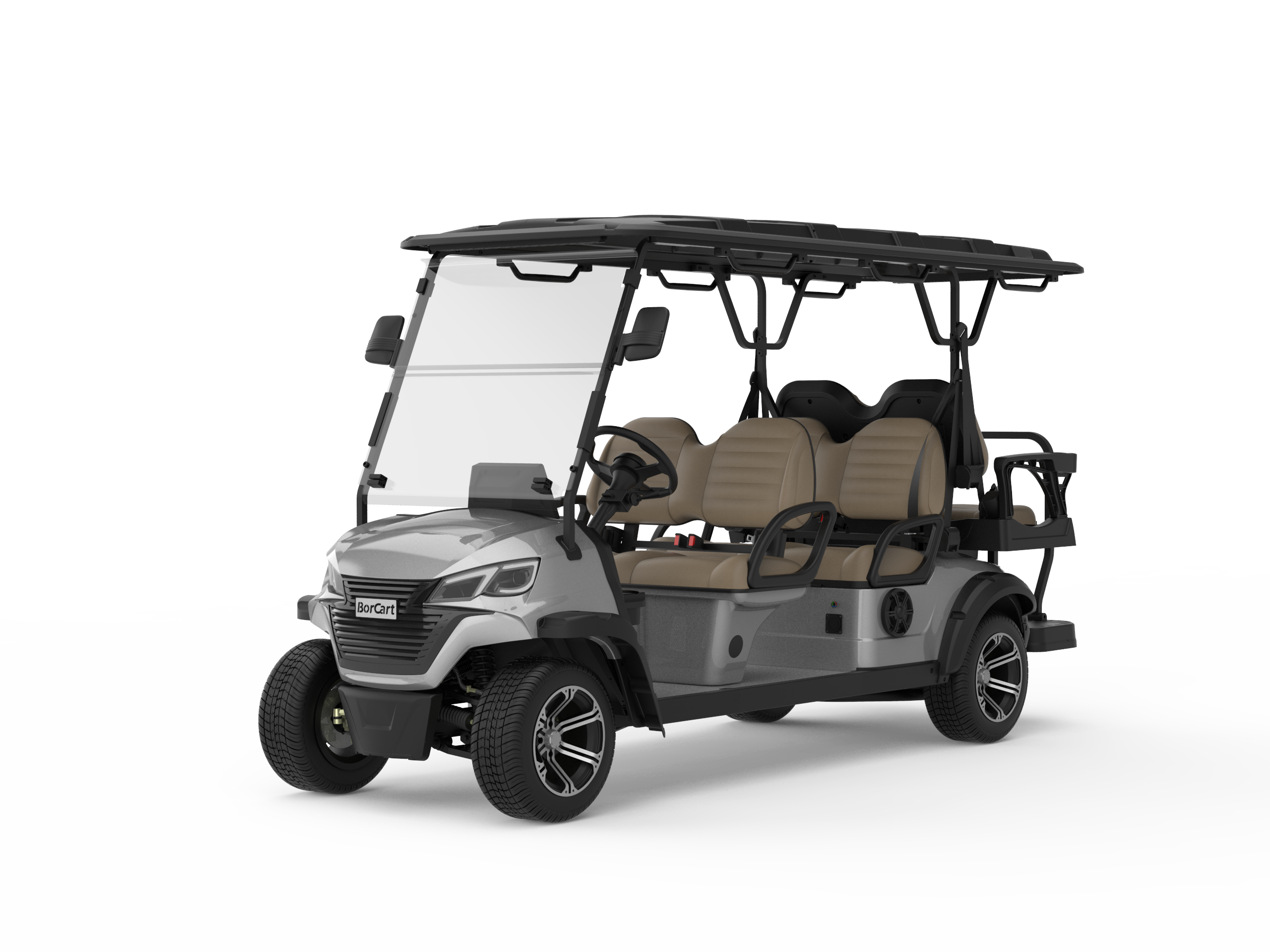 Manufacturer Supply 5000W 48V KDS Motor Foldable ET-C4+2  6 SeatsGolf Electric Scooter ET Model Golf Kart Golf Cart-Borcart Golf Cart