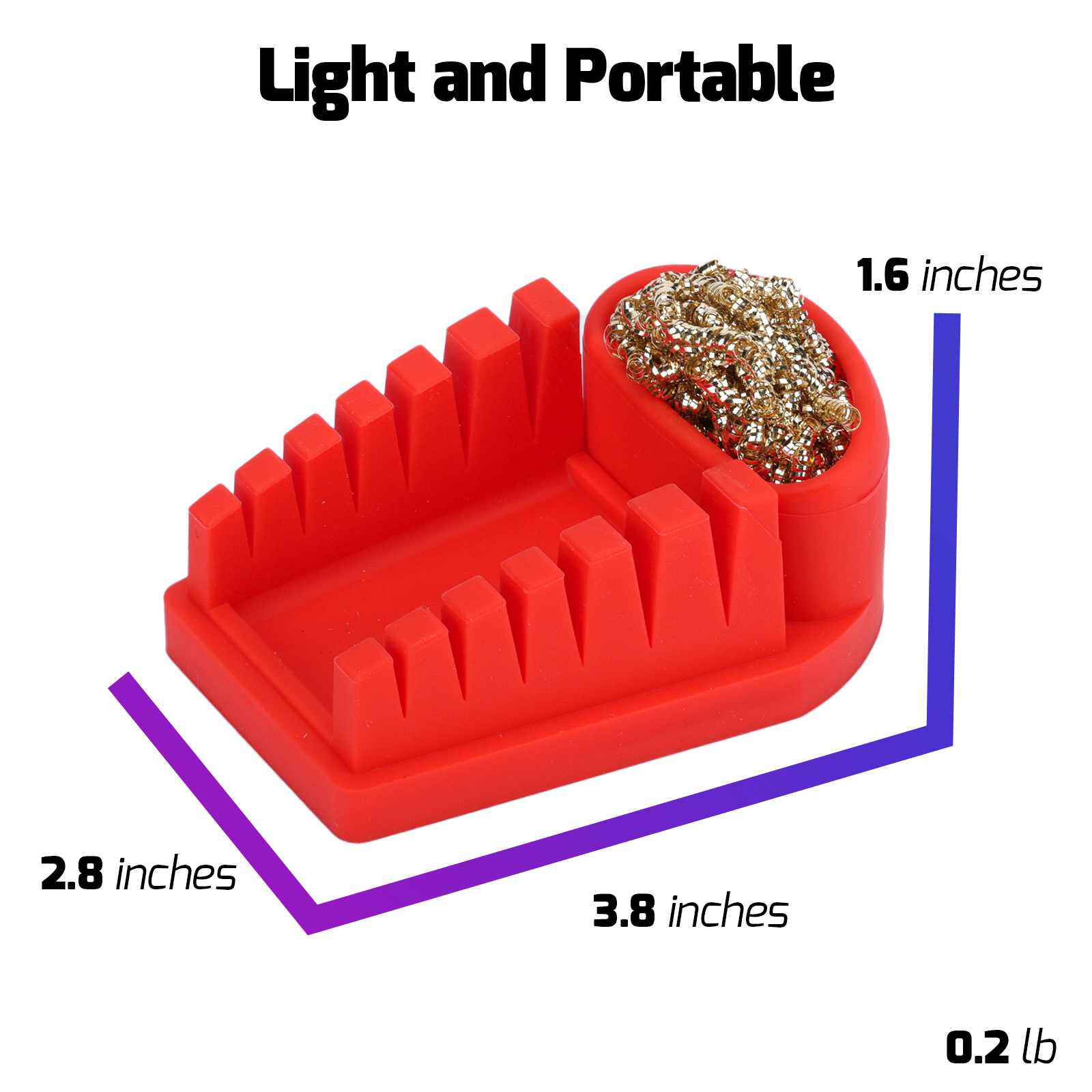 Silicone Wire Holder with Brass Wool Tip Cleaner