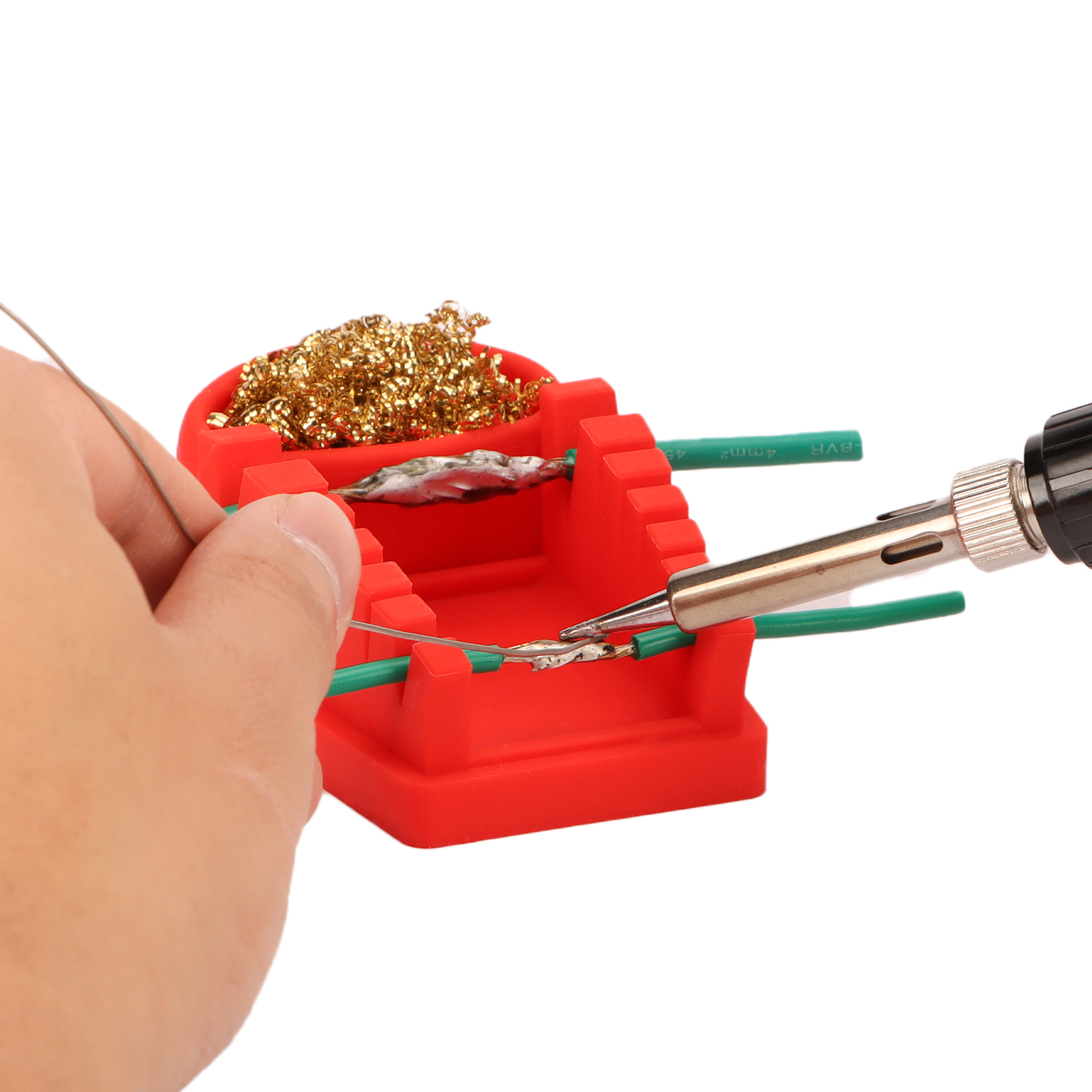Solder wire with a red wire holder
