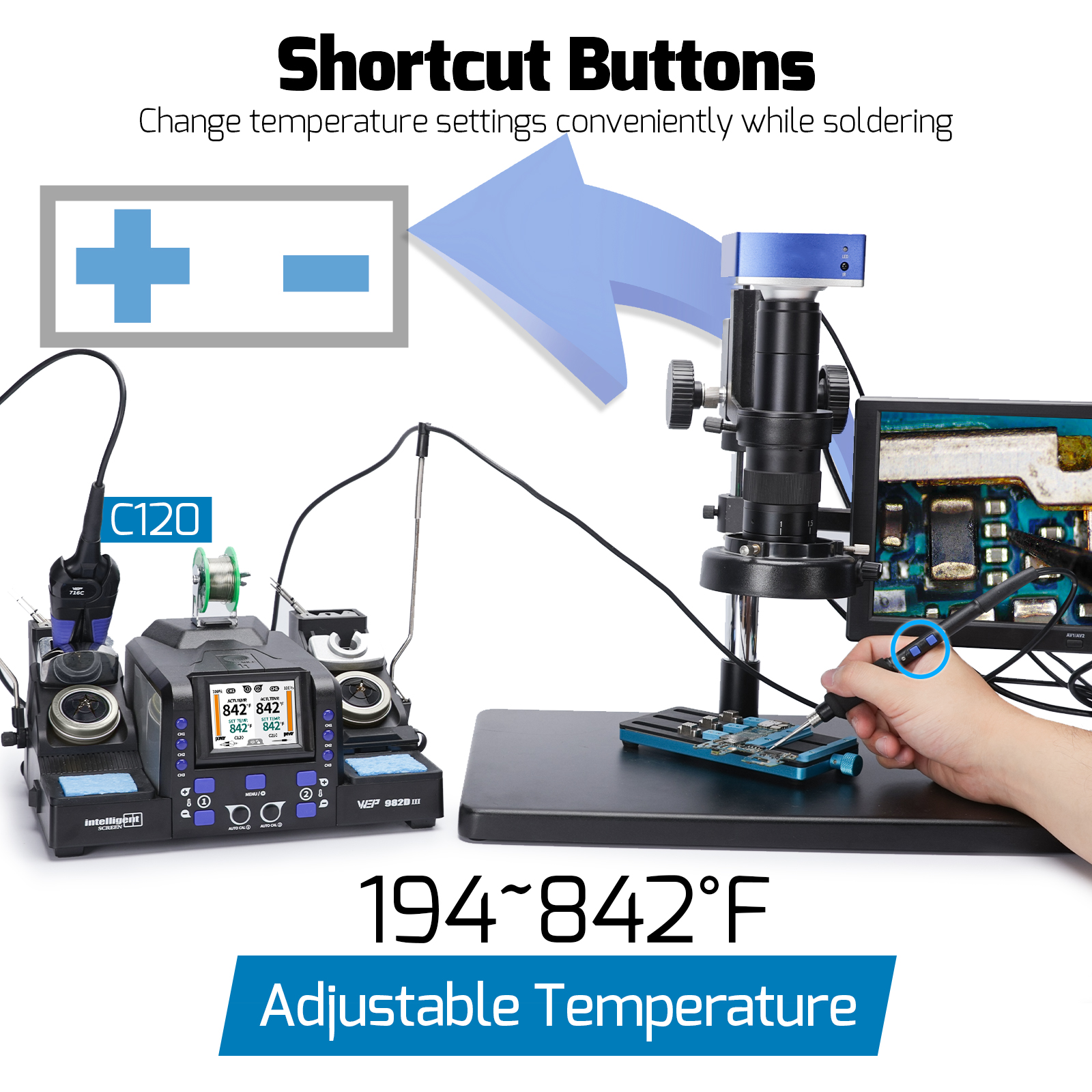 982D III 2-IN-1 Precision Soldering Station