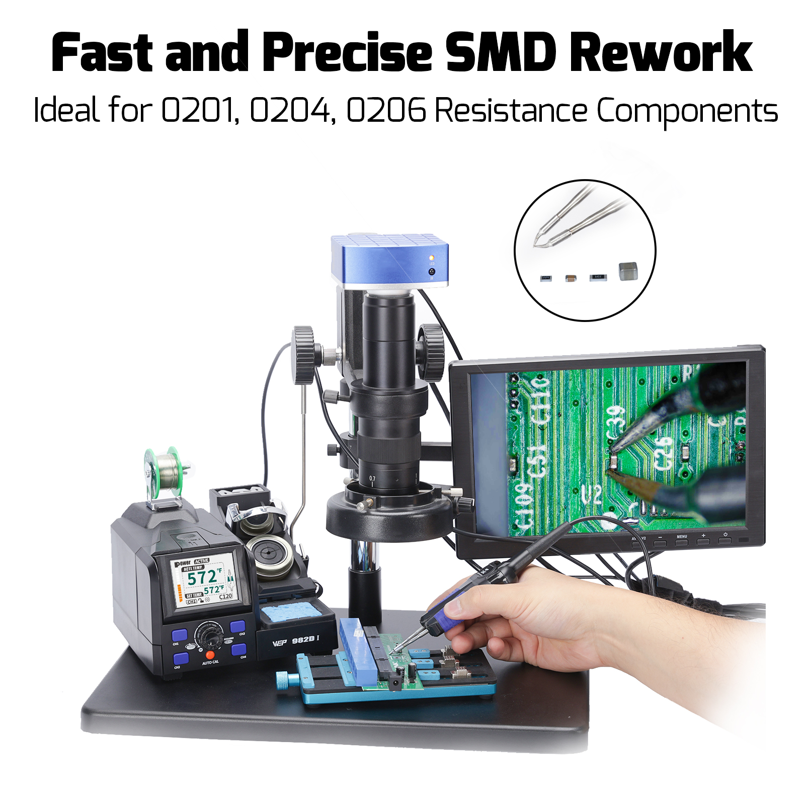 982D I Hot Tweezers Precision Soldering Station