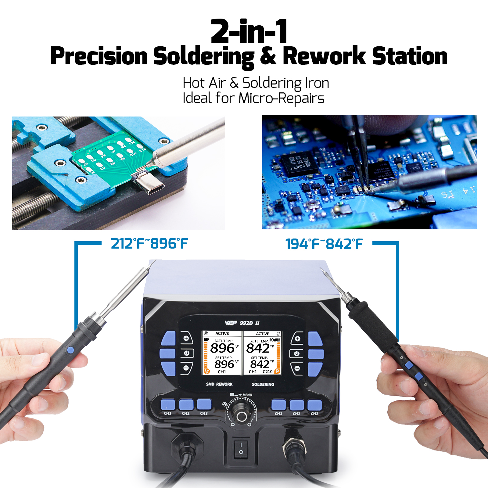 992D II 2-IN-1 Precision Rework Station