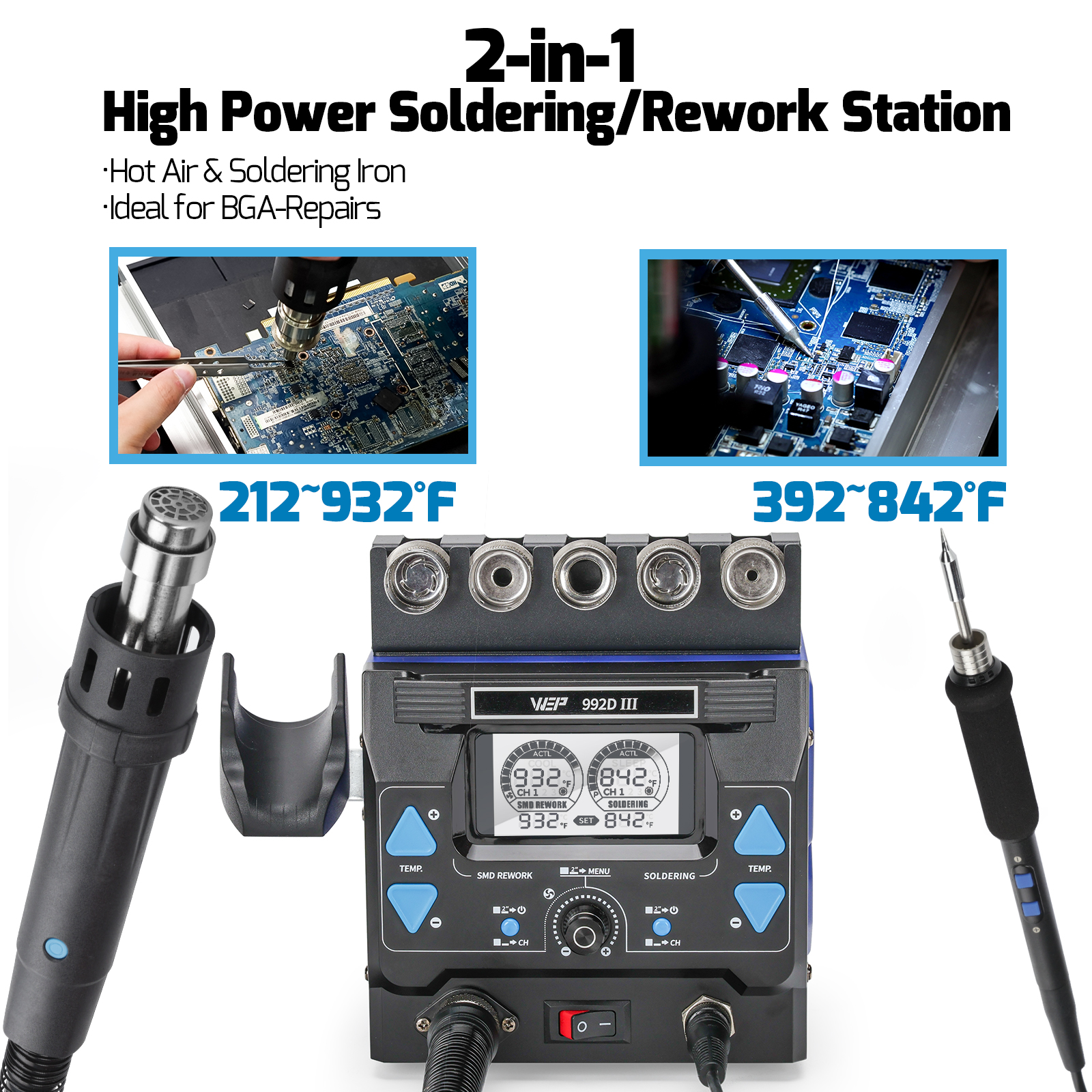 992D III 2-IN-1 Precision Rework Station