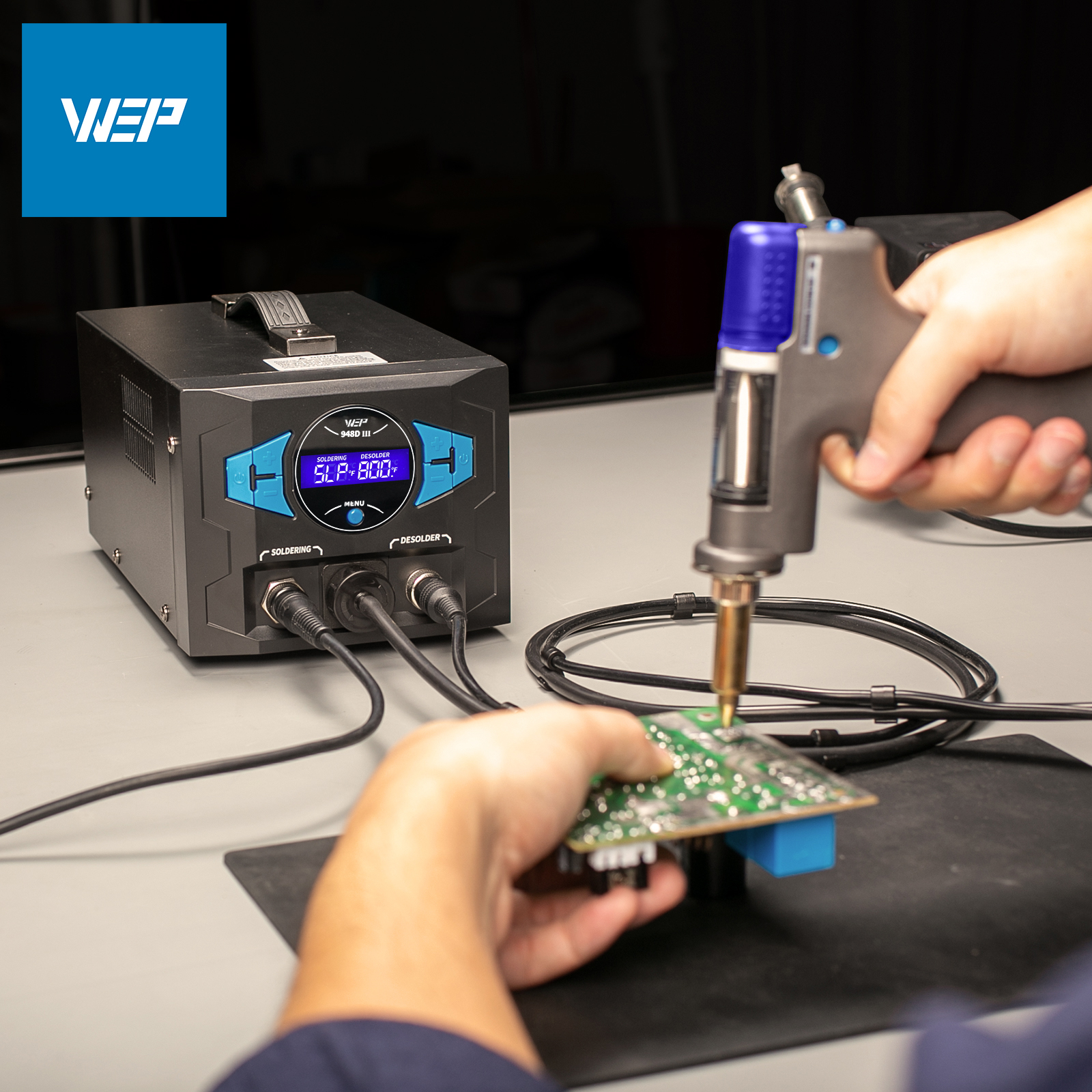 WEP Soldering Rework Station – 60W Iron Compatible With 907F 898D+ 939D Models