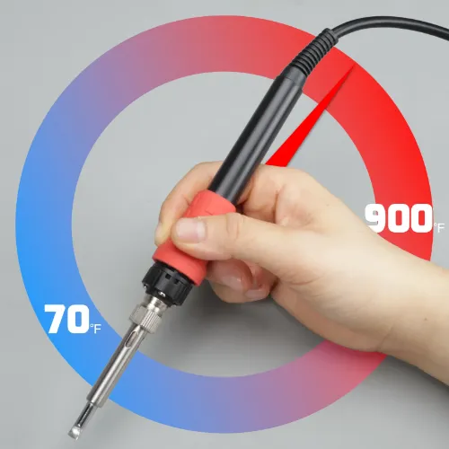 a soldering iron's temperature range
