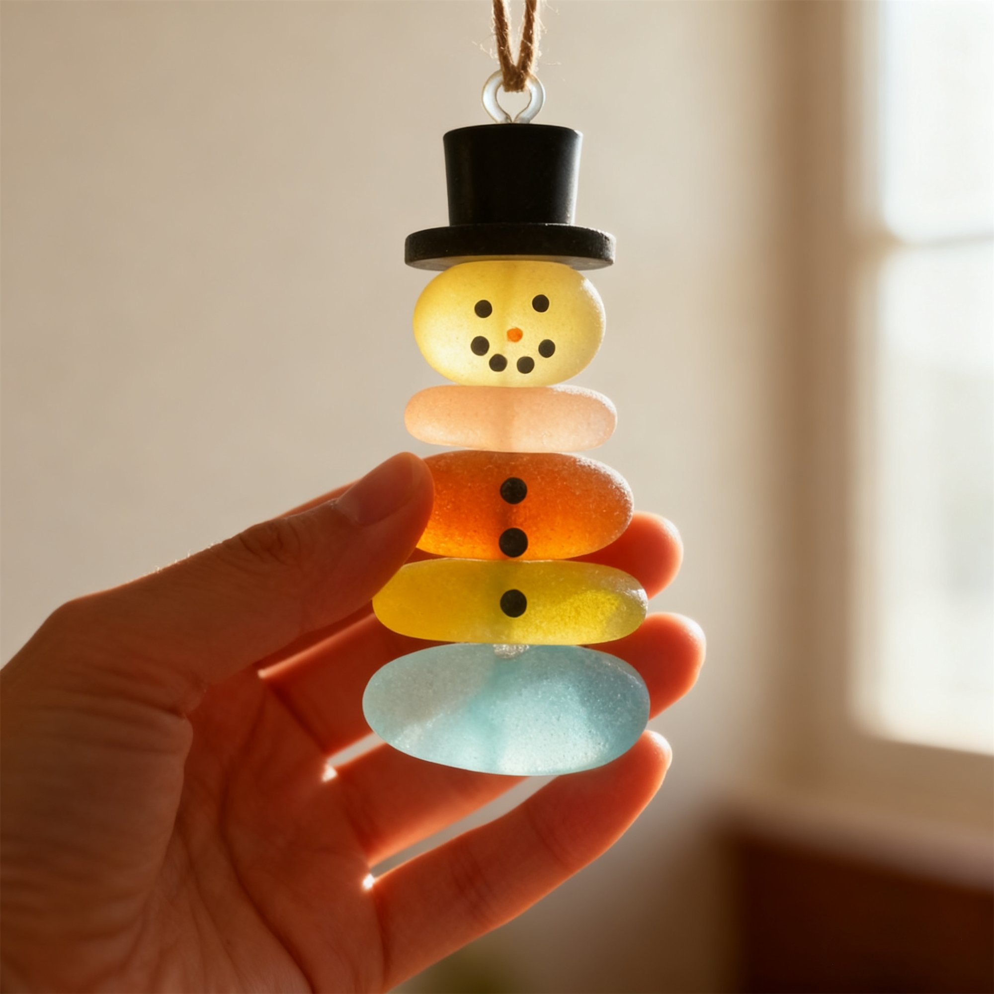 🔥Handmade Sea Glass Christmas Ornament