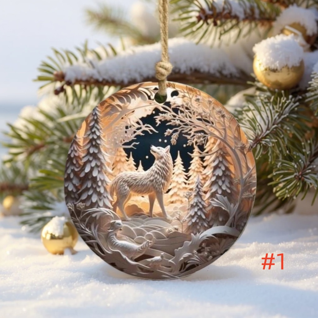 🌲2024 Christmas Gift 50% Off--Wolf Christmas Ornaments
