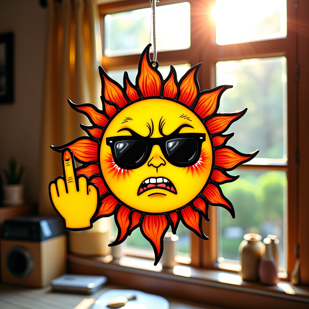 🤣Middle Finger Suncatcher