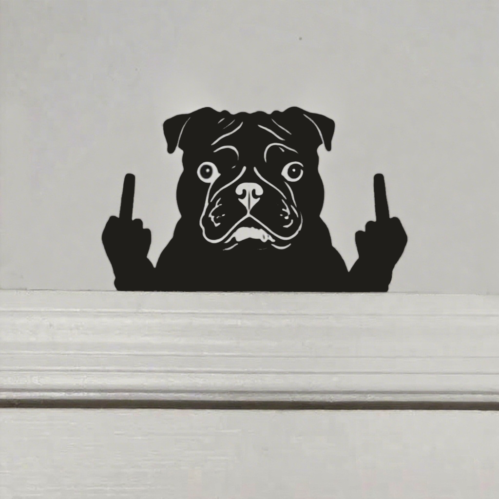 Metal Middle Finger Dog Door Topper