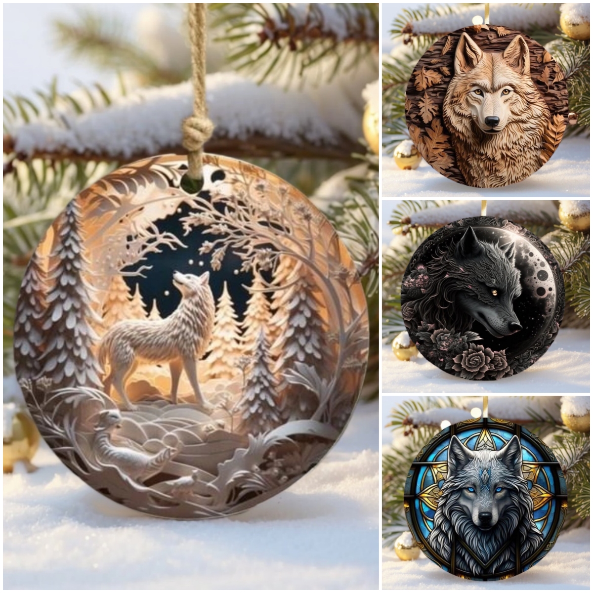 🌲2024 Christmas Gift 50% Off--Wolf Christmas Ornaments