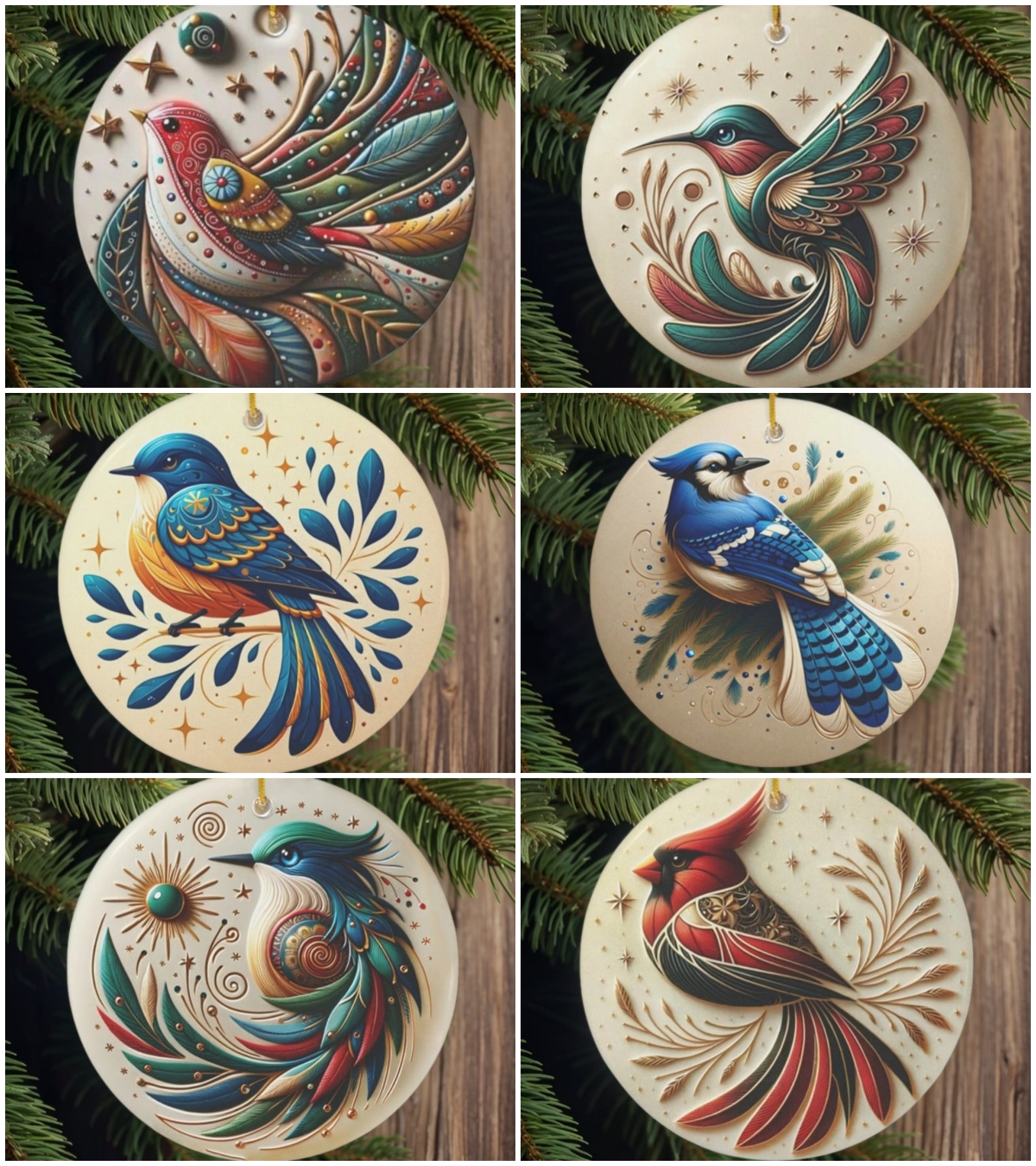 2024  Bird Of Many Colors Christmas Ornaments