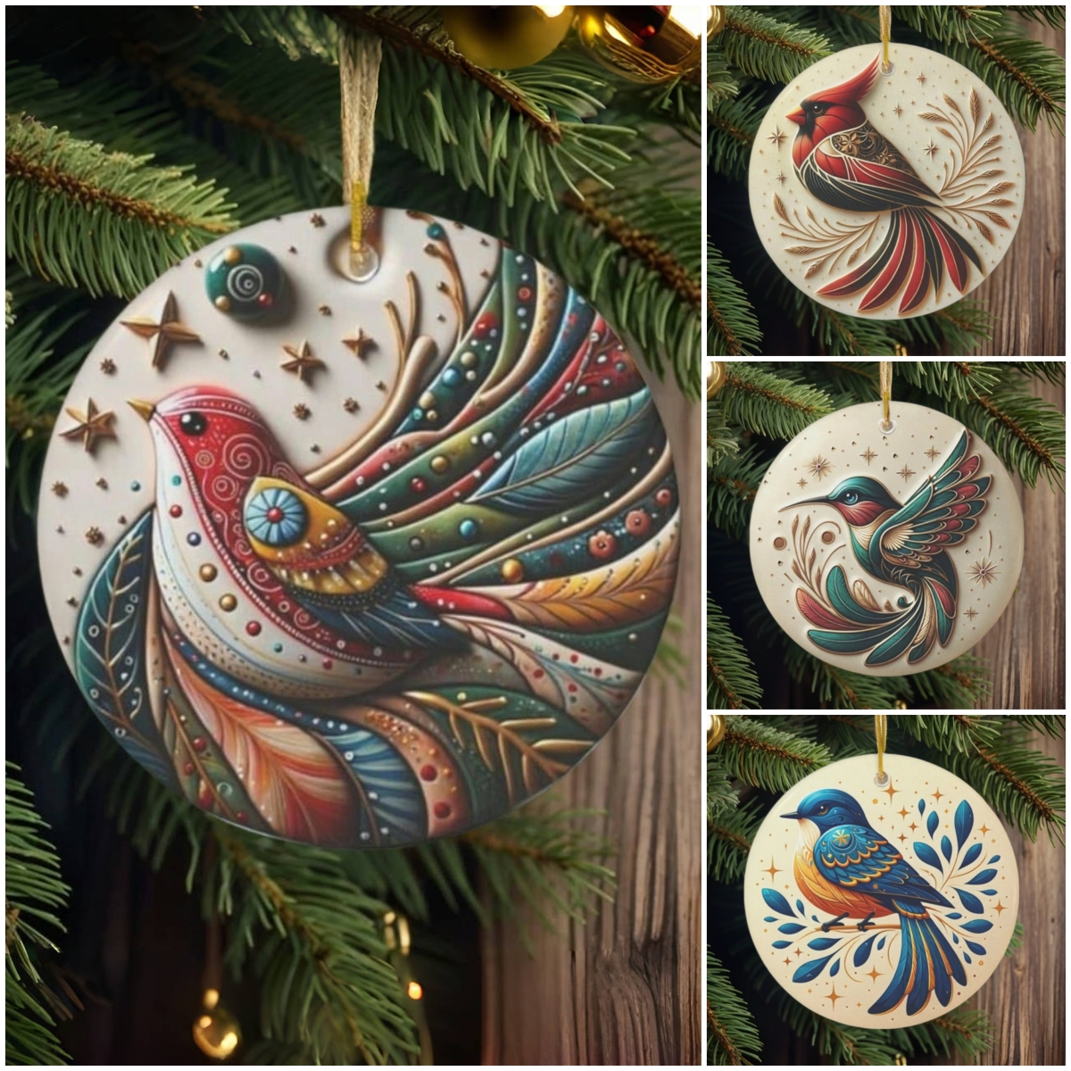 2024  Bird Of Many Colors Christmas Ornaments