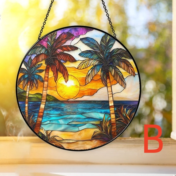 🔥🔥LAST DAY BIG SALE--Acrylic Beach Sunset Suncatcher Ornament