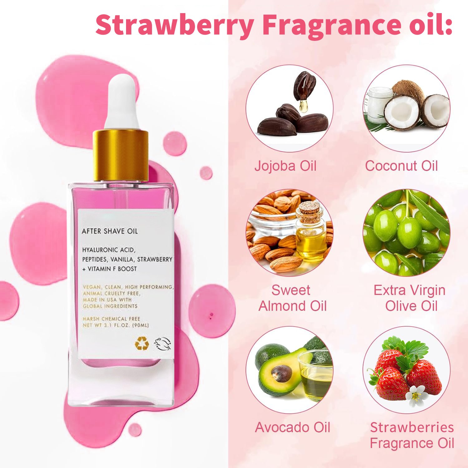 Final 60min 75% OFF🍓 Sweet Essentials After Shave Perfume Oil - Strawberry & Vanilla Scent