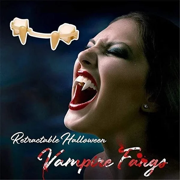 (Halloween Early ) Retractable Halloween Vampire Fangs
