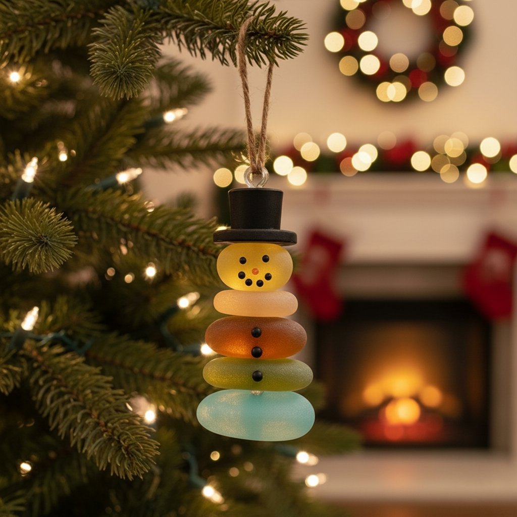 🔥Handmade Sea Glass Christmas Ornament