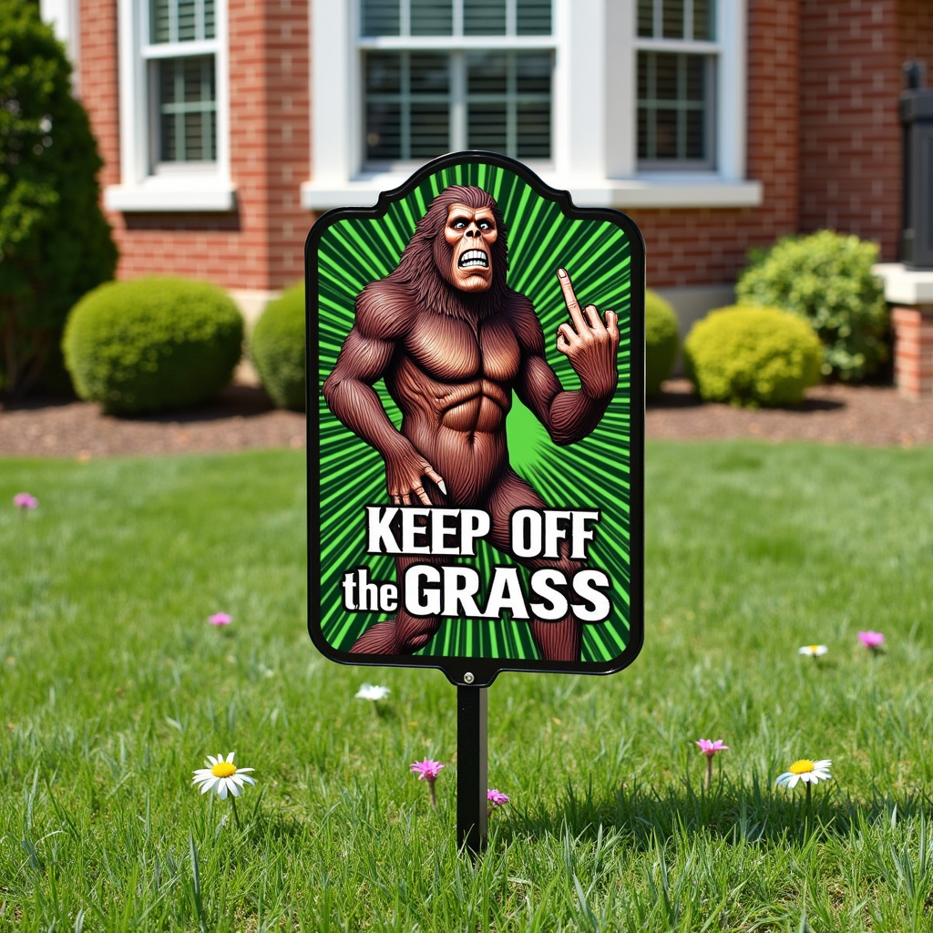 Middle Finger Bigfoot Garden Stake