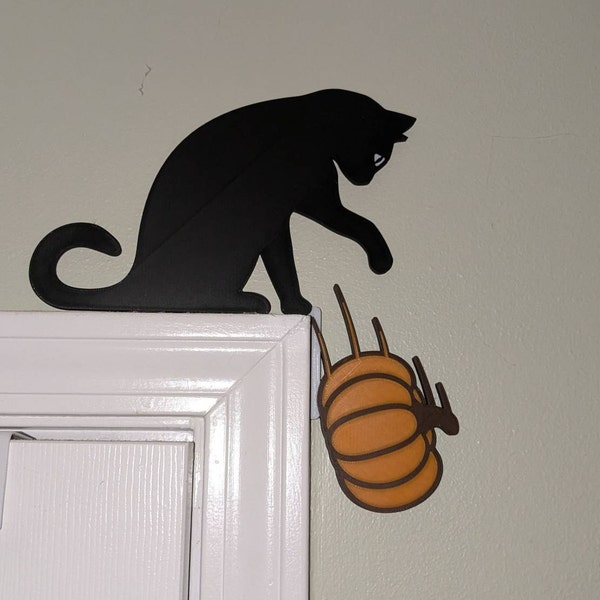 🎃Cat and Pumpkin Halloween Door Topper