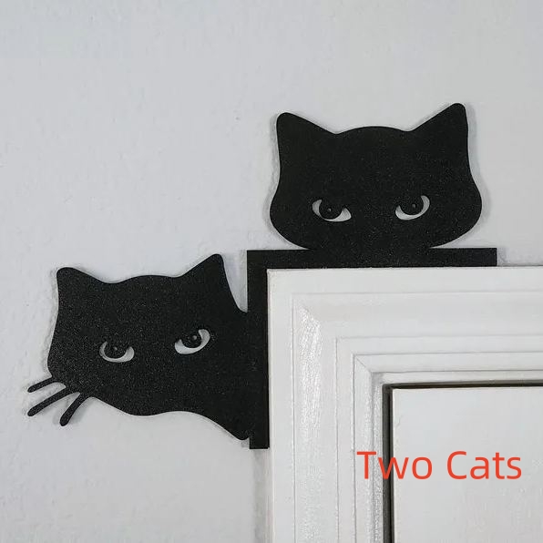 Metal Adorable Pet Door Topper, Themed Wall Mount Decorative Over Door