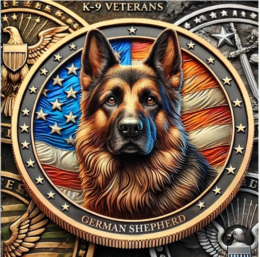 American Flag & Dog Commemorative Coin